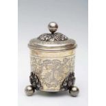 An Augsburg 17th century parcel gilt silver beaker with cover, with mark for Johann Seutter I (