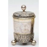 An Augsburg 17th century parcel gilt silver beaker with cover, with mark for Johann Christoph