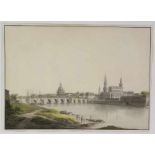 Christian Hammer (1779-1864) Gezicht op Dresden gravure, handgekleurd, 38 x 52 cm. [1]