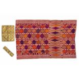 Bali, songket hip cloth, on a silk ground with floral and diamond patterns in many colours; and
