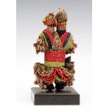 Cameroon, Fali, double doll, ham pilu figure with two heads, fully covered in stings of beads,