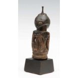 DRC., Luba, double figure, kakuji, column figure with from two figures, the joined head with opening