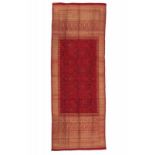 Sumatra, Palembang, silk ceremonial cloth, kain songket, 19th century, with centre silk plain with