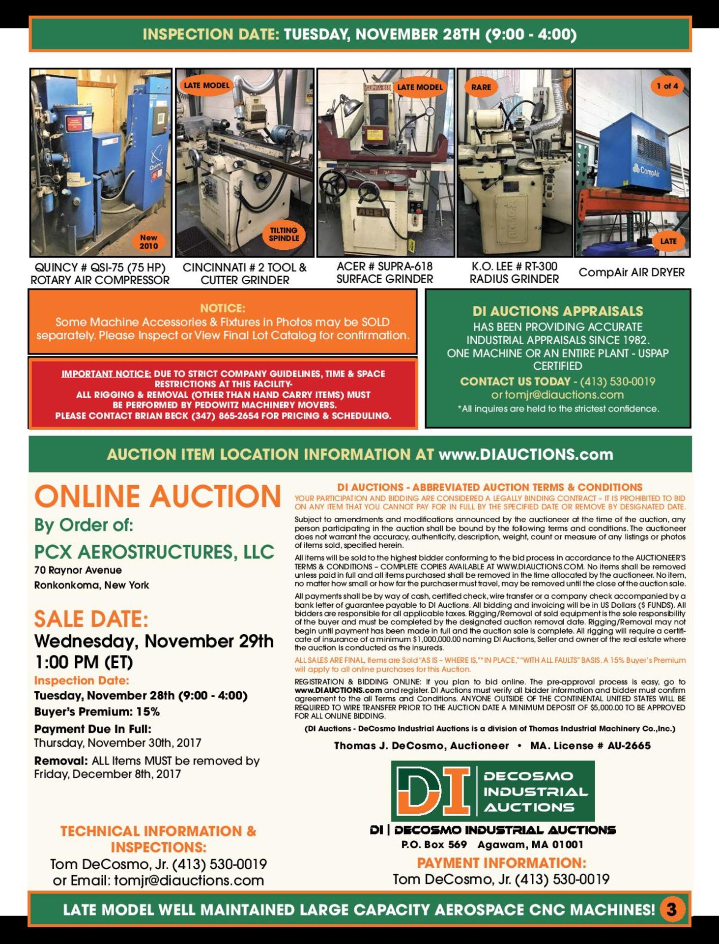 THIS AUCTION IS BEING CONDUCTED ON DeCOSMO INDUSTRIAL AUCTIONS WEBSITE - Image 3 of 4