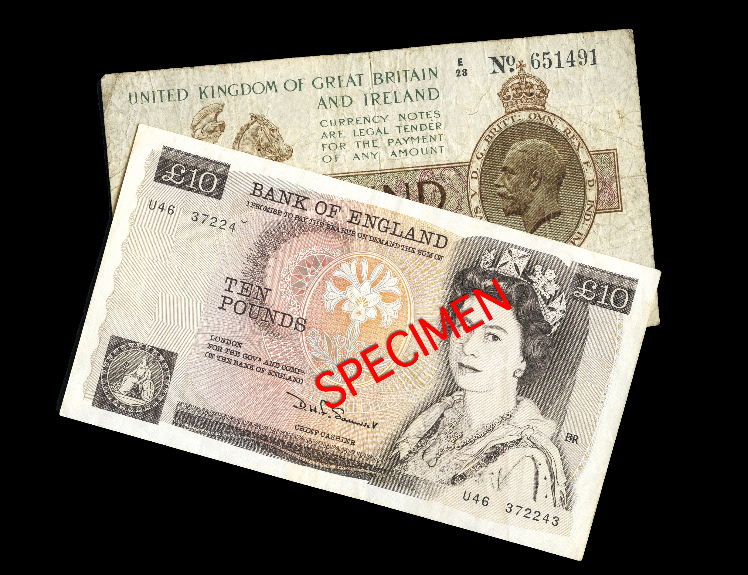 BRITISH PAPER MONEY FROM VARIOUS PROPERTIES