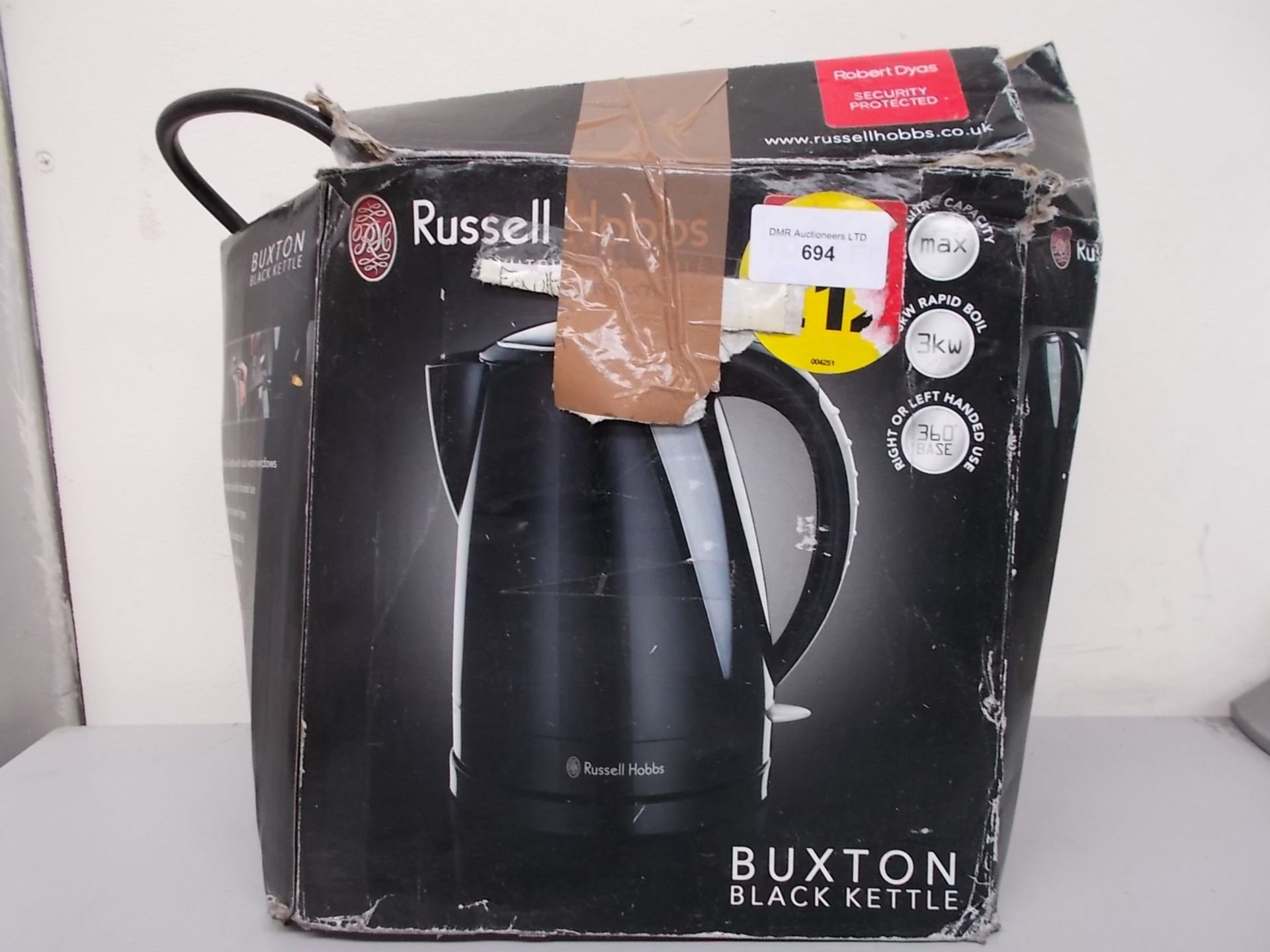 1 BOXED RUSSELL HOBBS BUXTON BLACK KETTLE