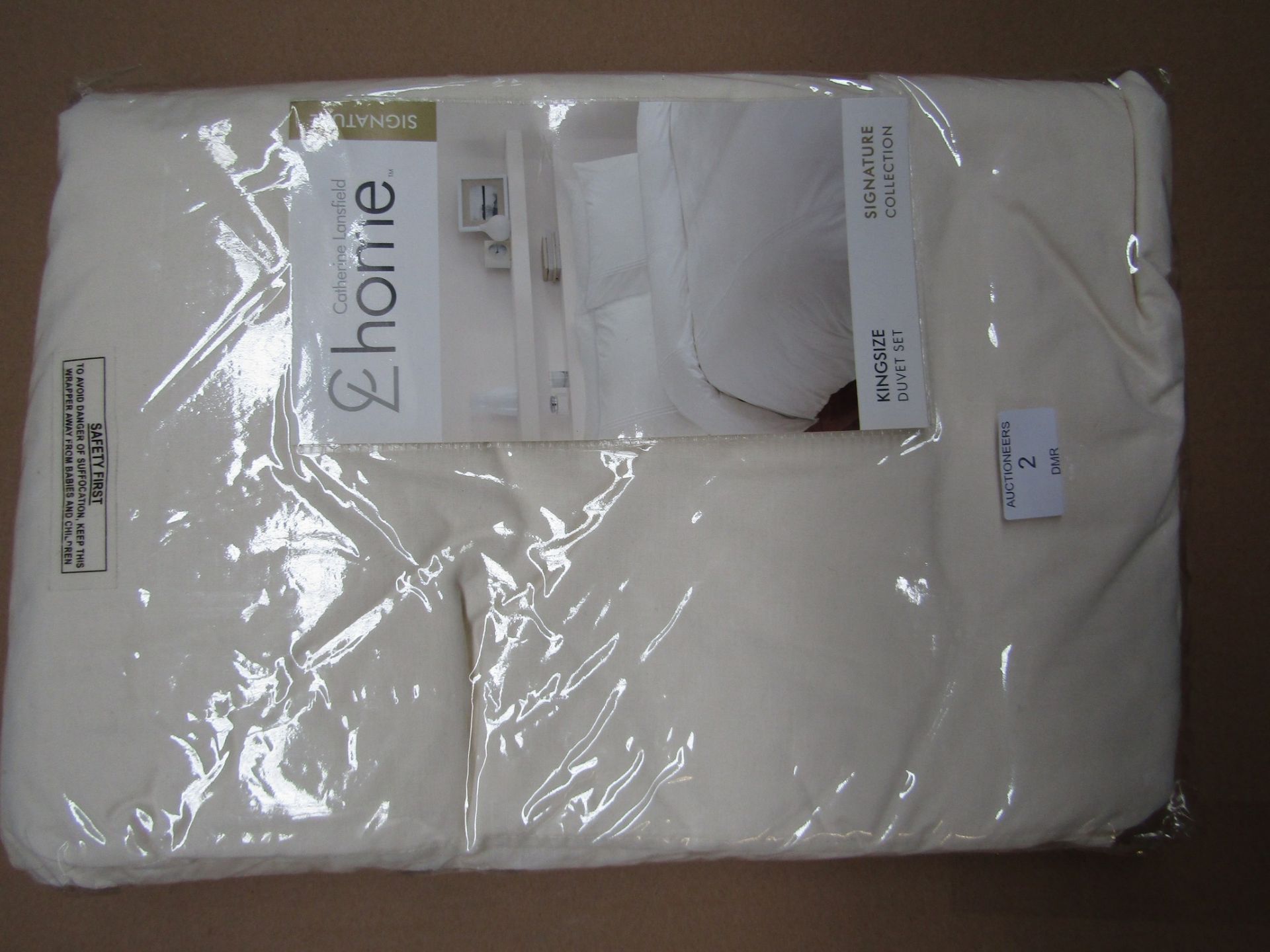 1 CL MINIMALIST CREAM KINGSIZE DUVET SET RRP £59.0