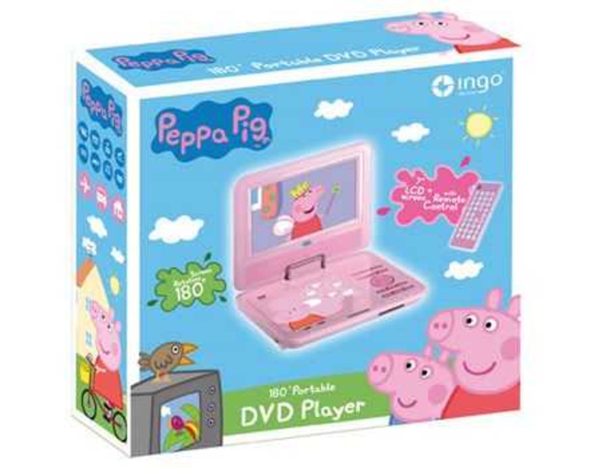 1 BOXED PEPPA PIG PORTABLE DVD PLAYER RRP £89.99