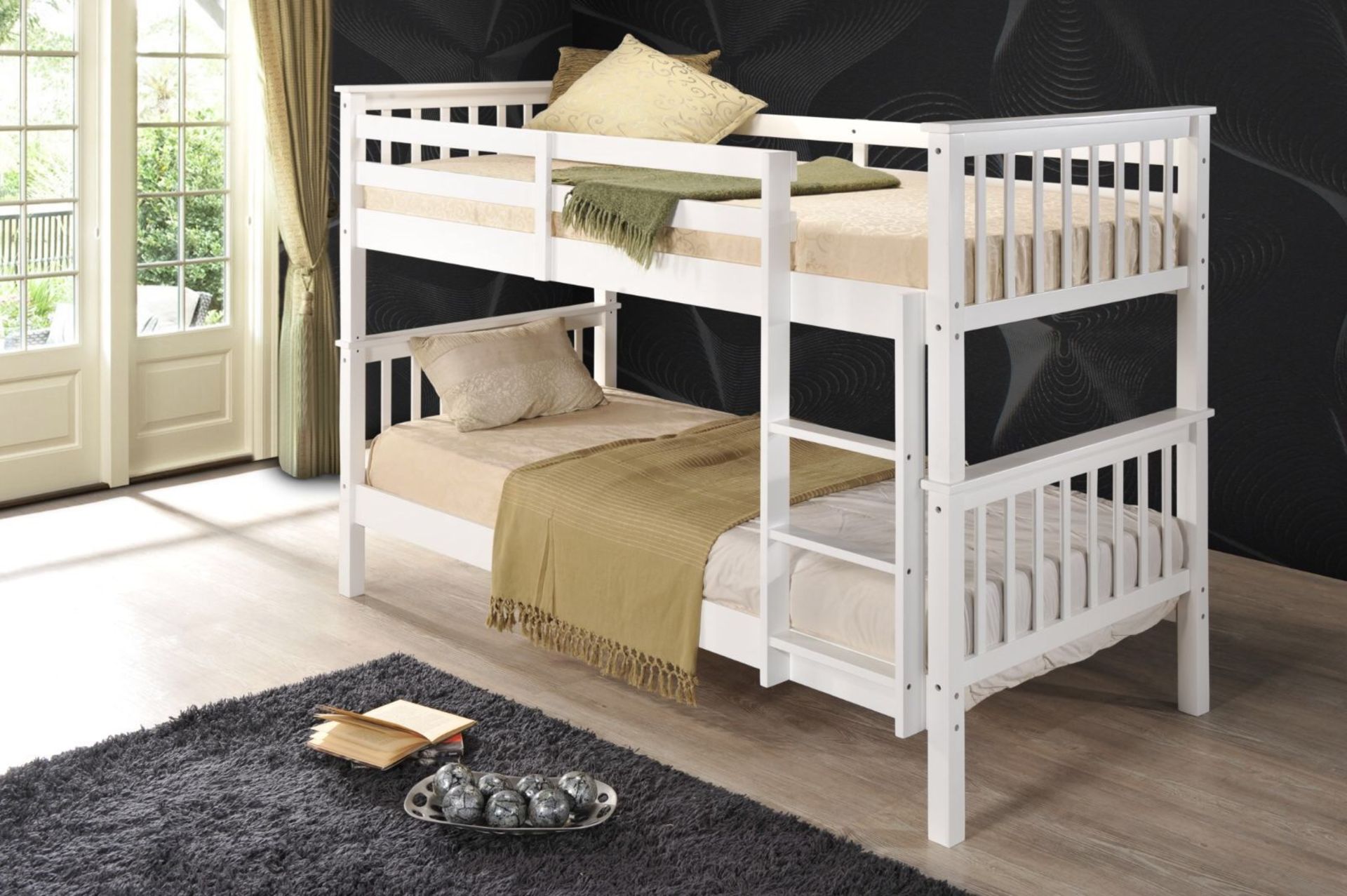 1 BRAND NEW BOXED WHITE SOLID WOOD BUNK BED