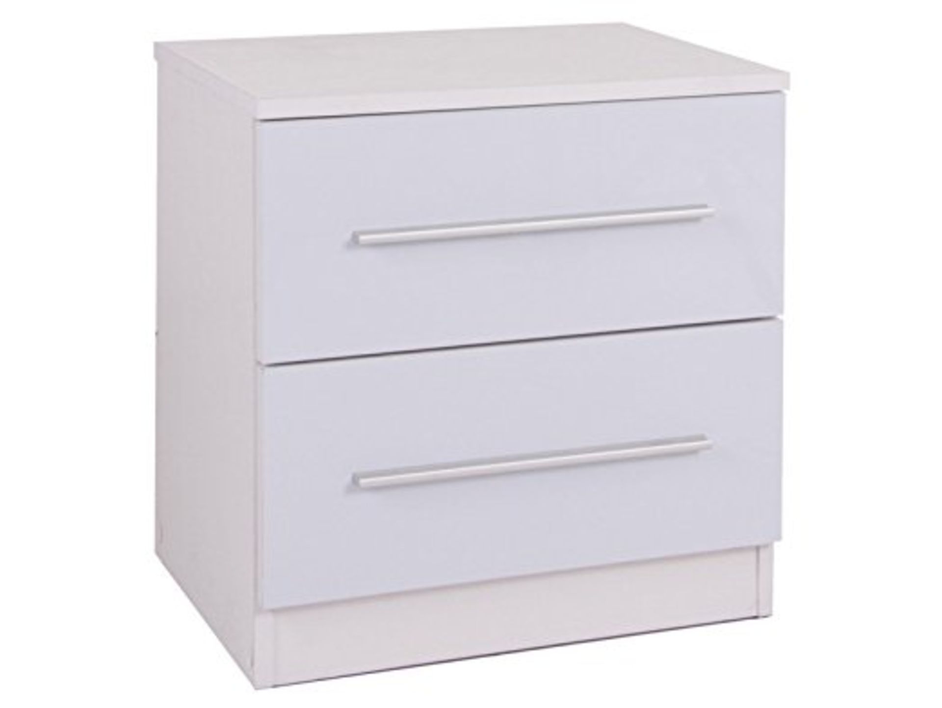 1 BRAND NEW BOXED TORONTO WHITE 2 DRAWER BEDSIDE C