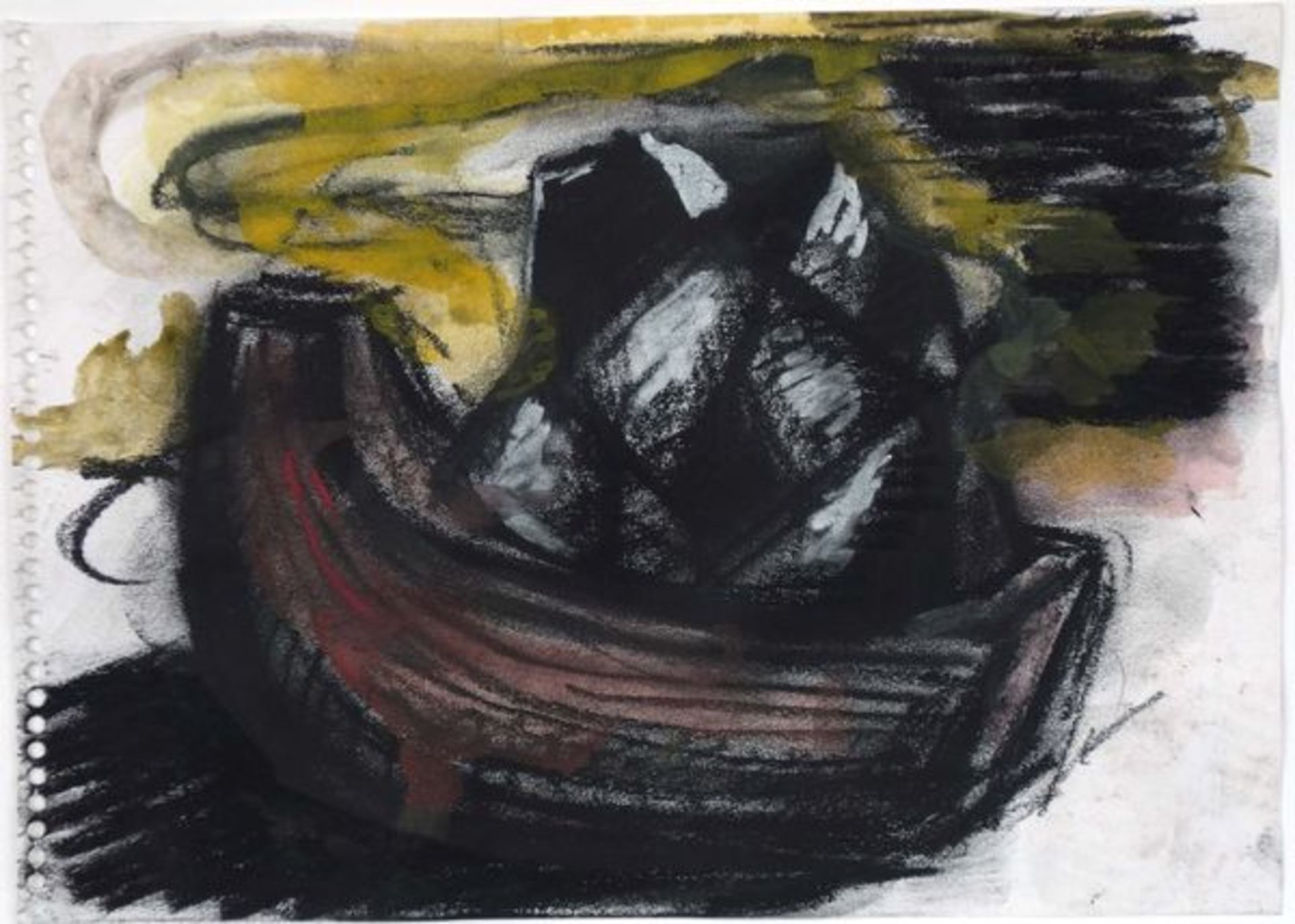 Chevalier, Peter Pastell und Gouache auf Zeichenblockpapier, 17 x 24 cm Ohne Titel (1983) Verso