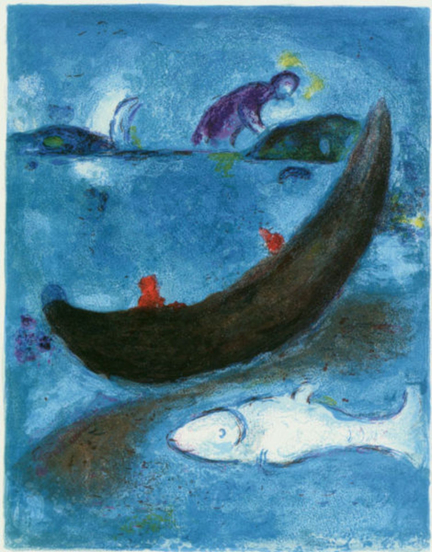 Chagall, Marc Farblithographie auf Velin d´Arches, 42 x 32 cm Der tote Delphin und die dreitausend