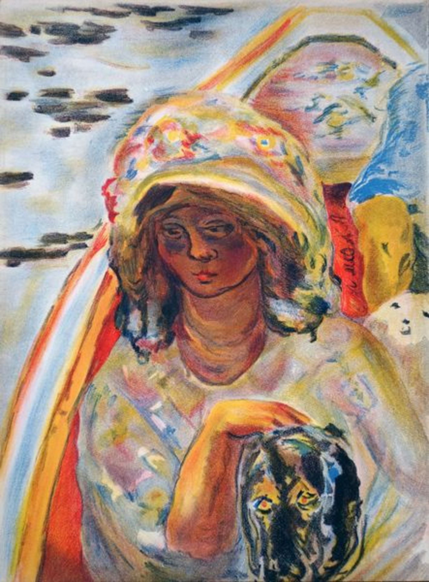 Bonnard, Pierre Farblithographie auf Papier, 35,5 x 26,3 cm Jeune fille dans une barque Lithographie