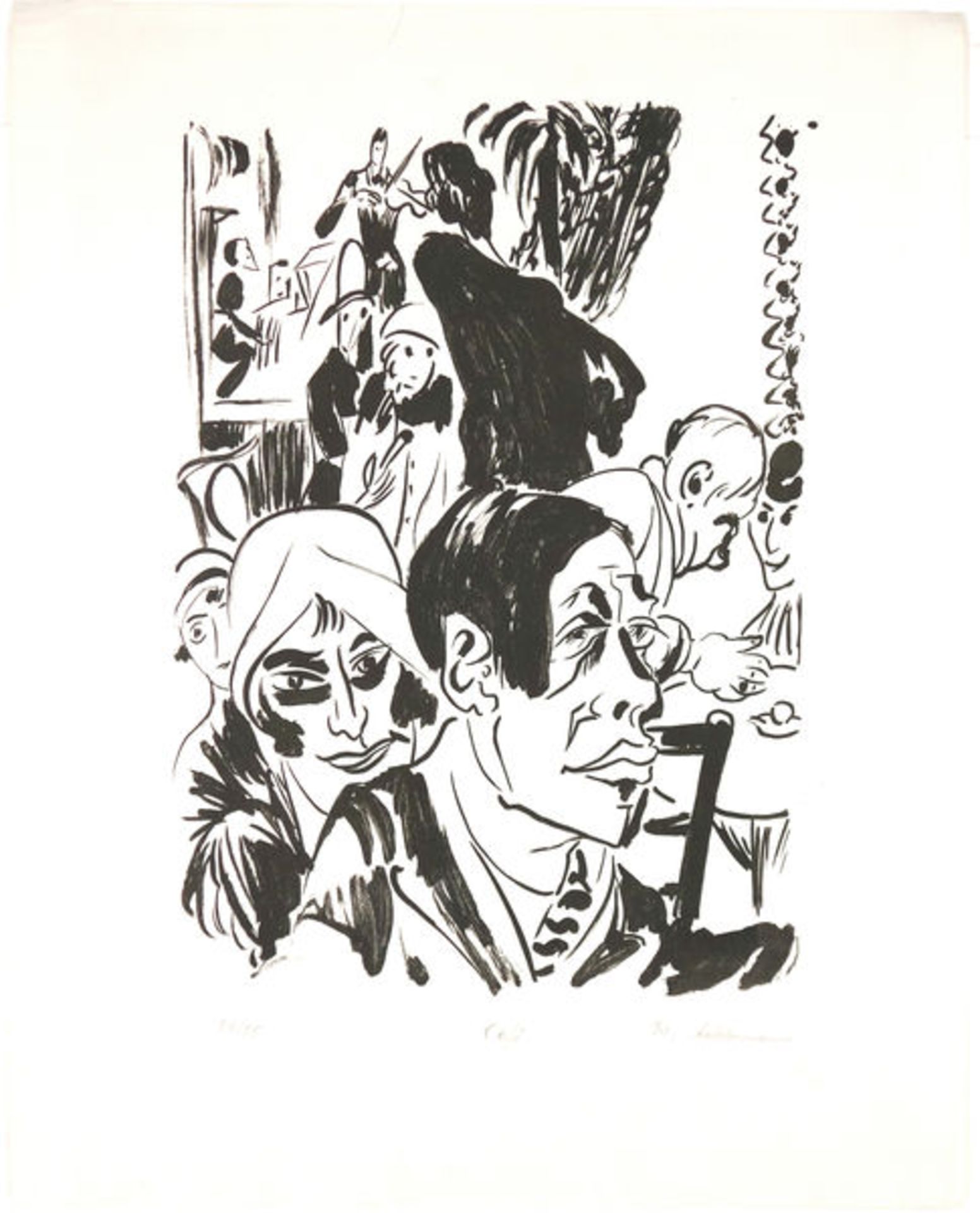 Ackermann, Max Lithographie auf Papier, 47 x 32,8 cm Café (1920) Signiert und betitelt.