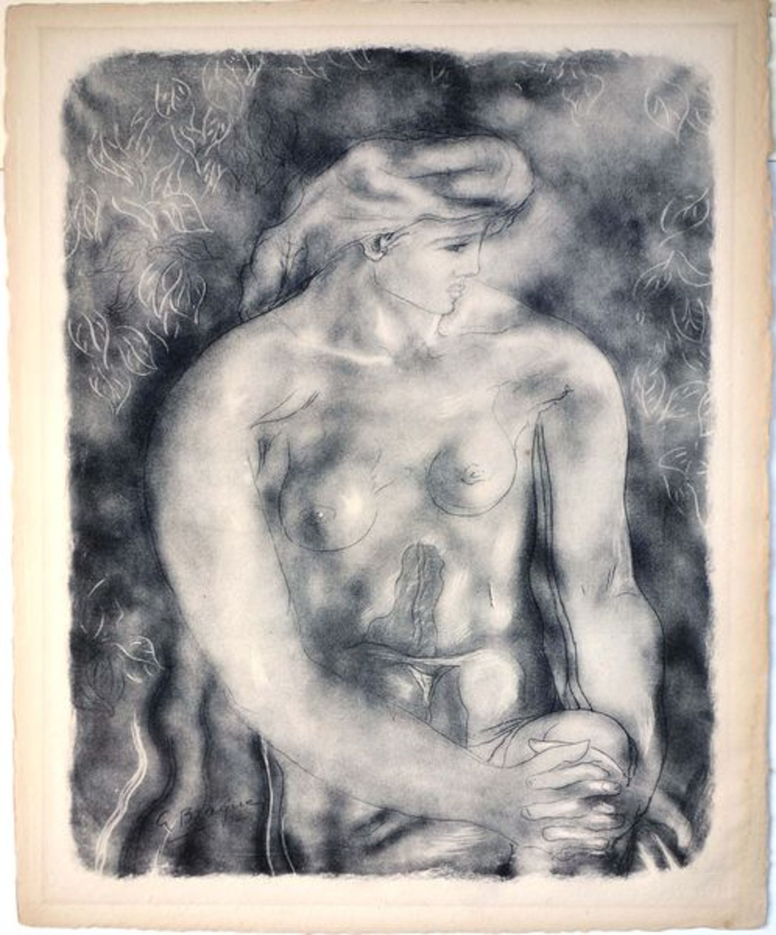 Braque, Georges Pochoir auf Richard de Bas Bütten, 44,5 x 34,8 cm Profil (1957) Im Stein