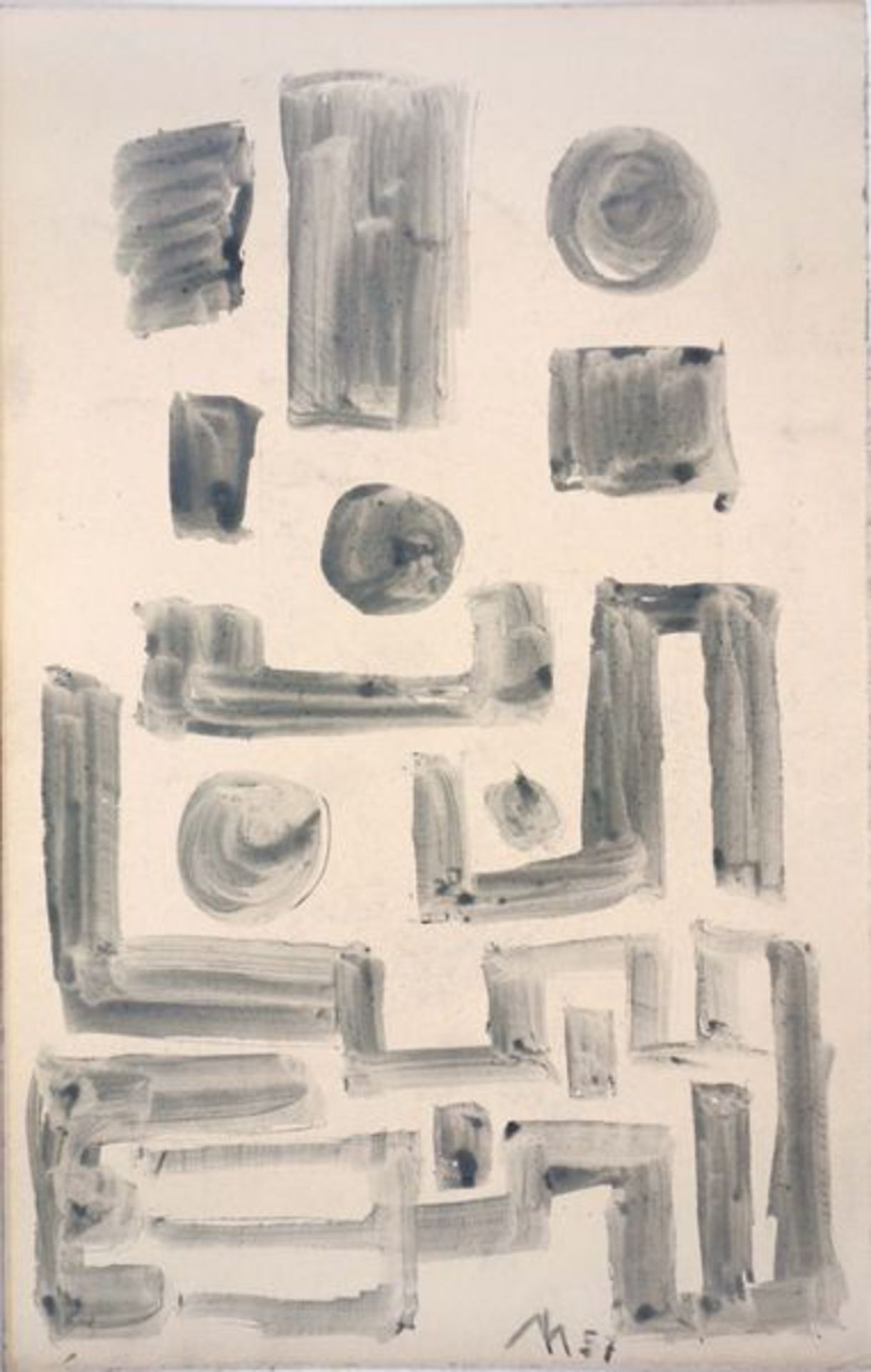 Maatsch, Thilo Aquarell auf Papier, 29 x 18,5 cm Ohne Titel (1957) Monogrammiert und datiert. Leicht