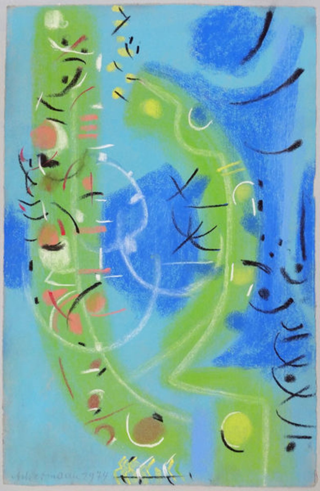 Ackermann, Max Pastell auf Papier, 48,3 x 31,3 cm Ohne Titel (1974) Signiert und datiert unten