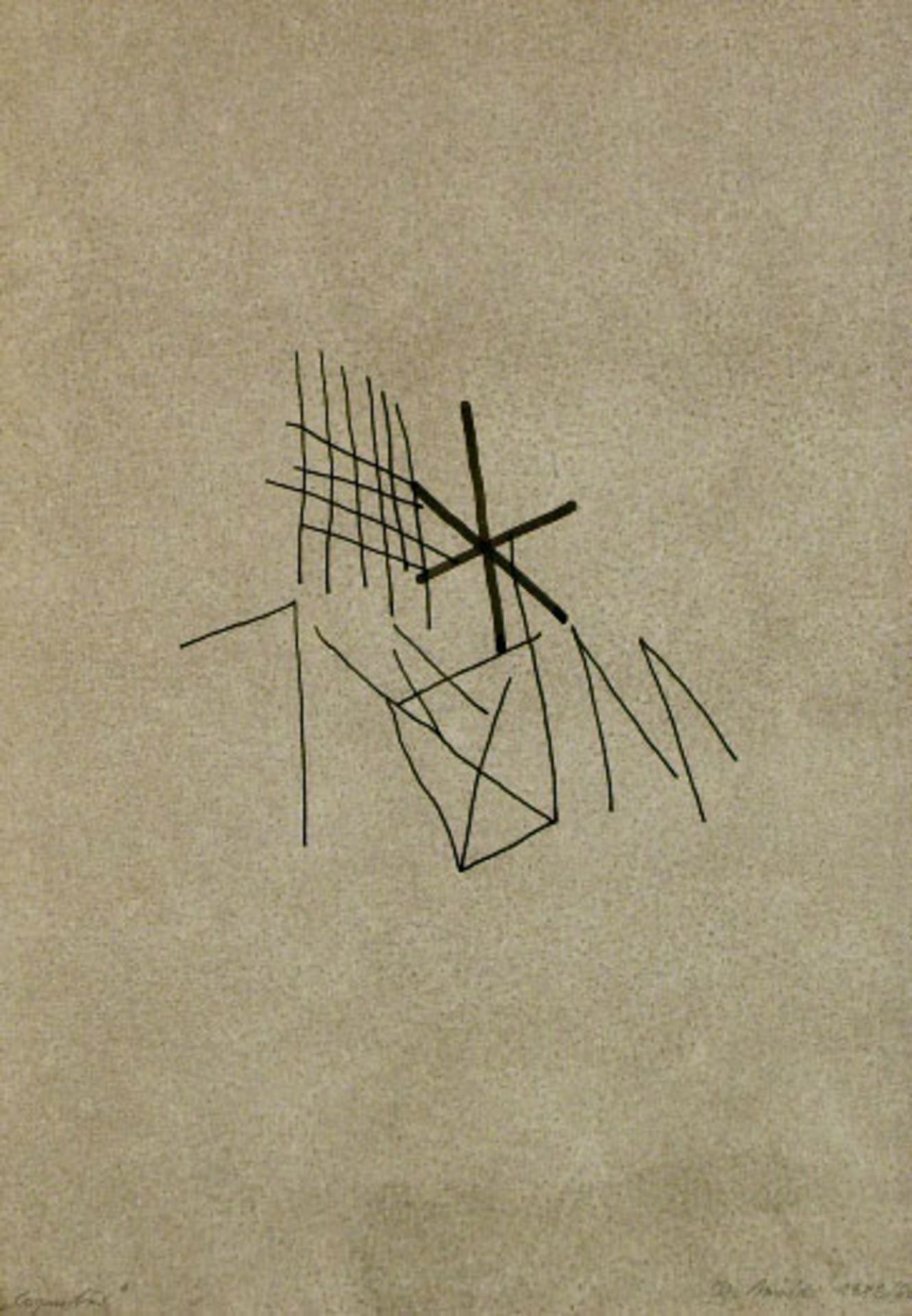 Mields, Rune Tuschezeichnung auf Papier, 29,7 x 21 cm Cognibus 1982/80 Signiert, datiert und