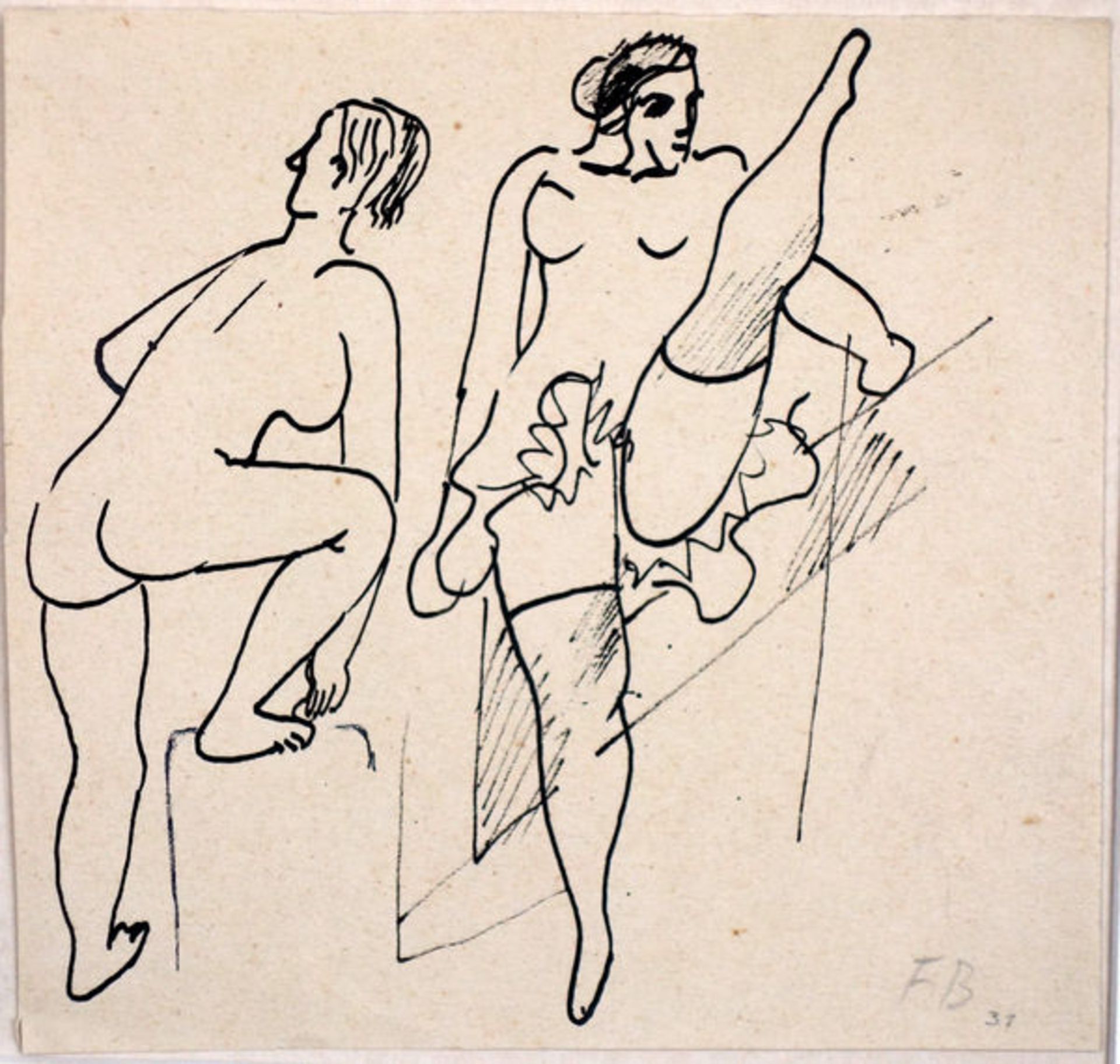 Burkhardt, Fritz Tuschfederzeichnung auf Papier, 14 x 14,9 cm Ohne Titel (1931) Monogrammiert und