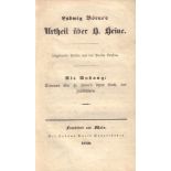 Ludwig Börne. Ludwig Börne's Urtheil über H.Heine.Ungedruckte Stellen aus den Pariser Briefen. Als