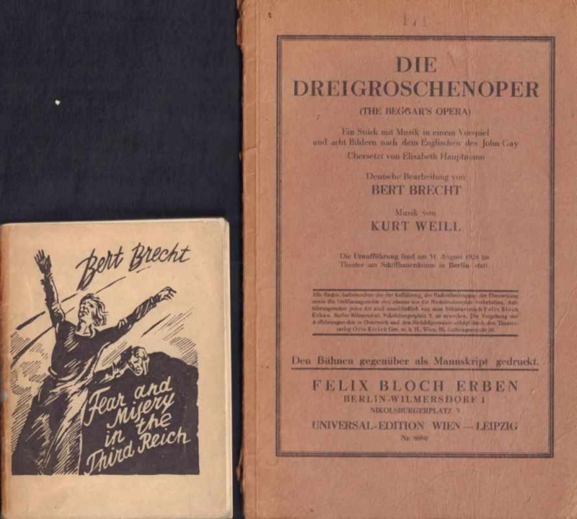 Bertolt Brecht - Konvolut. 4 Bände. 1. Die Dreigroschenoper (The Beggar's Opera). Ein Stück mit - Image 3 of 3
