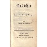 Gottfried August Bürger. Gedichte. Mit 8 Kupfern von Chodowietzki. Göttingen, J.C. Dietrich, 1778.