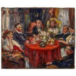 Gemälde Arthur Rudolph (1885-1959) "Familientreffen" o. li. sign. u. dat. A.Rudolph 13. Öl/Lwd ,