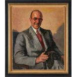 Gemälde Eugen Spiro "Portrait of Mr. Henschel of Knoedler Galleries 1946" u. li. sign. Eugen Spiro