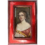 Miniatur nach Sir Peter Lely Elizabeth Hamilton, Countess de Gramont, England 19. Jh. Gouache auf