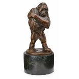 Kl. Bronze Joseph Franz Pallenberg (deutsch, 1882 - 1946) Orang Utang, die Arme um sich