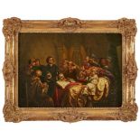 Gemälde Genremaler 19. Jh. "Kolumbus vor der Spanischen Königin" Öl/Holz, 41,5 x 58 cm