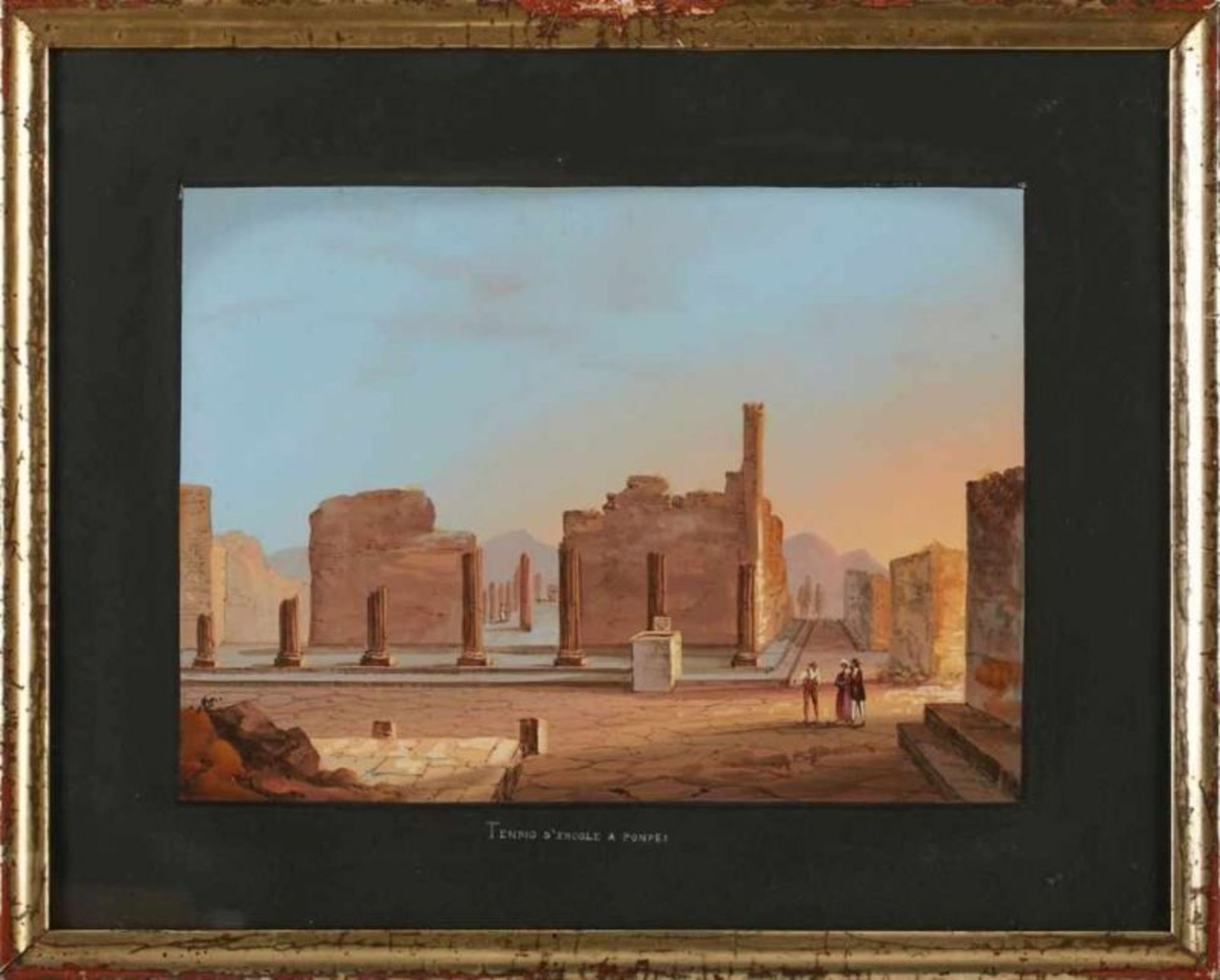 Folge von 6 Gouachen Italienischer Landschaftsmaler um 1860 Italienische Ansichten: "Tempio di - Bild 5 aus 21
