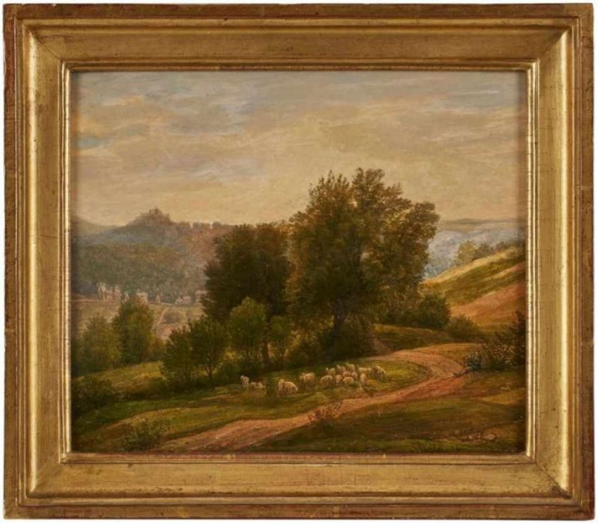 Gemälde Peter Becker 1828 Frankfurt - 1904 Soest Frankfurter Landschaftsmaler. Studierte am Städel - Bild 2 aus 3