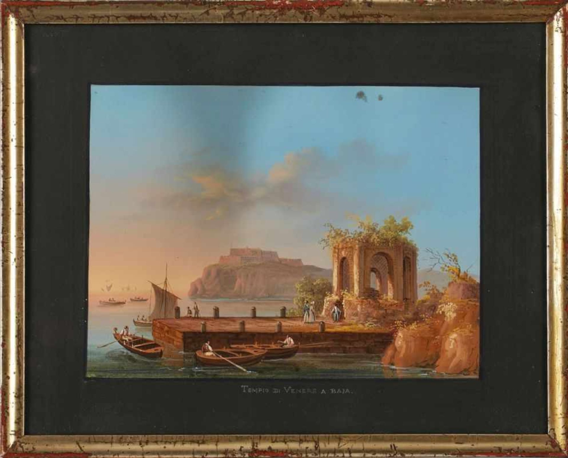 Folge von 6 Gouachen Italienischer Landschaftsmaler um 1860 Italienische Ansichten: "Tempio di - Bild 21 aus 21