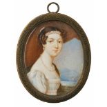 Miniatur Francois Meuret (1800 Nantes - 1887 Beaumont-le-Roger) "Großfürstin Anna Pavlovna von