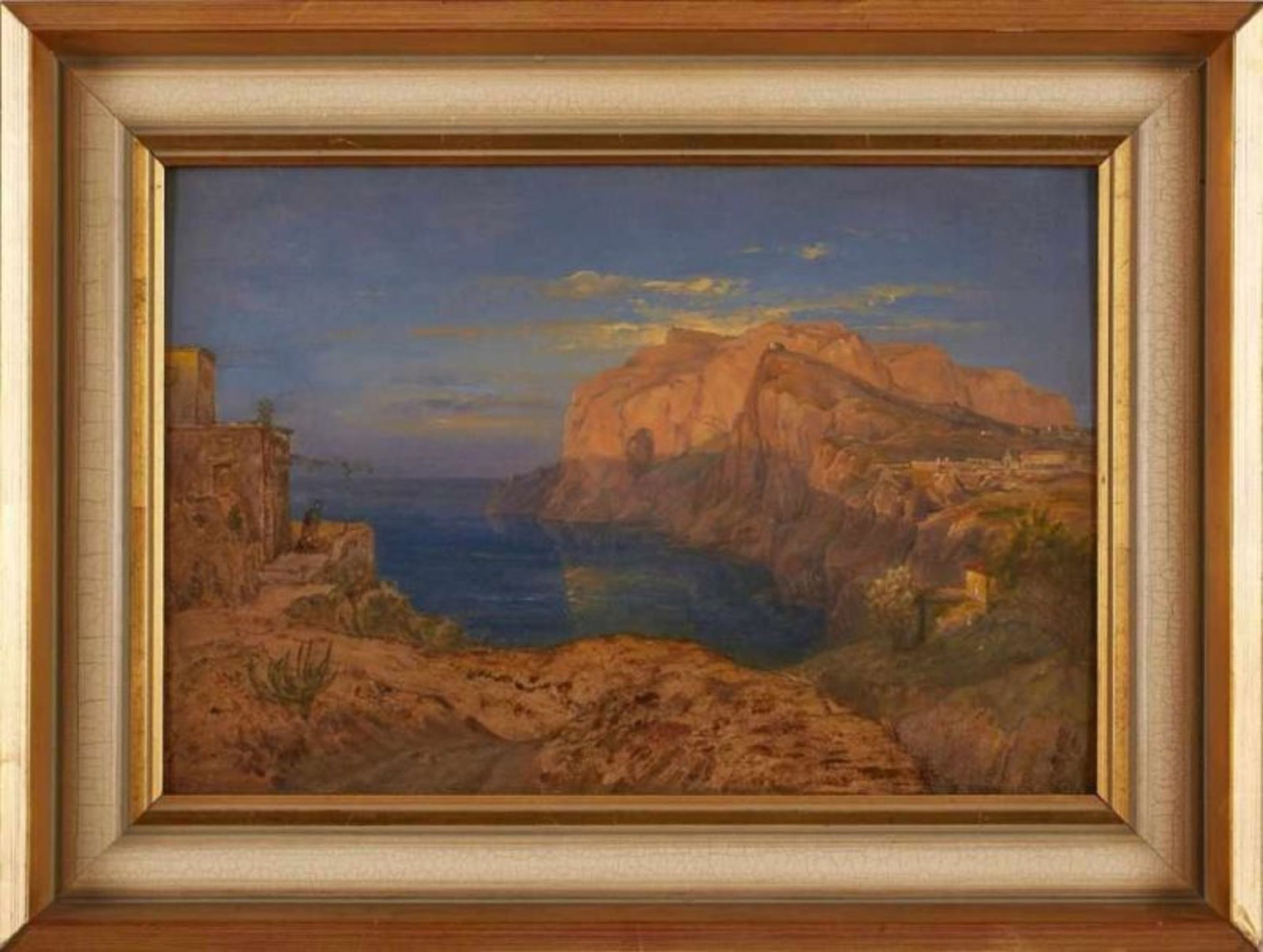 Gemälde/Ölstudie Carl Morgenstern 1811 Frankfurt - 1893 Frankfurt "Capri" Verso von alter Hand - Image 2 of 3