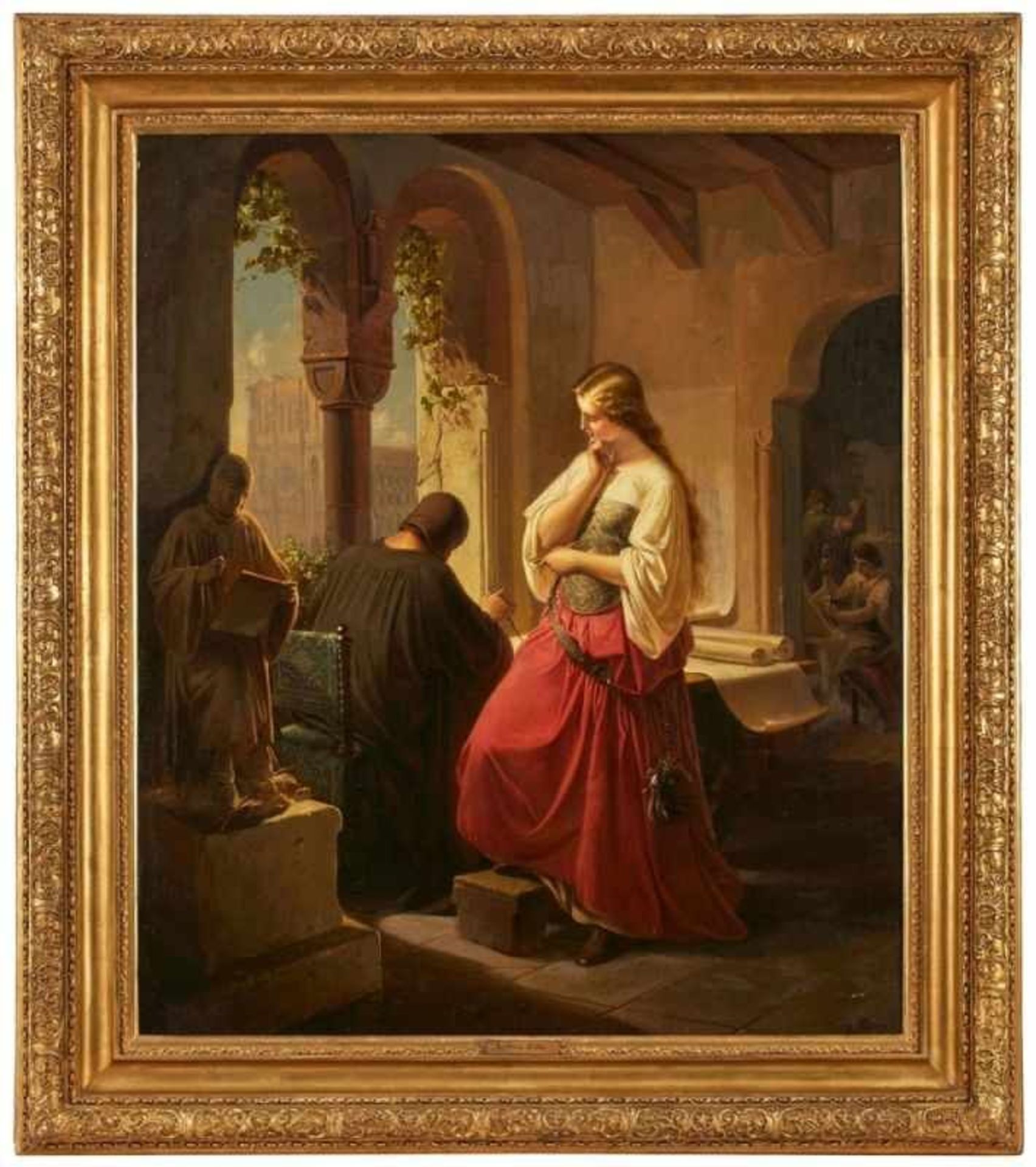 Gemälde Ludwig Zahn 1830 München - 1855 München Genremaler. Schüler der Münchner Akademie. " - Bild 2 aus 3