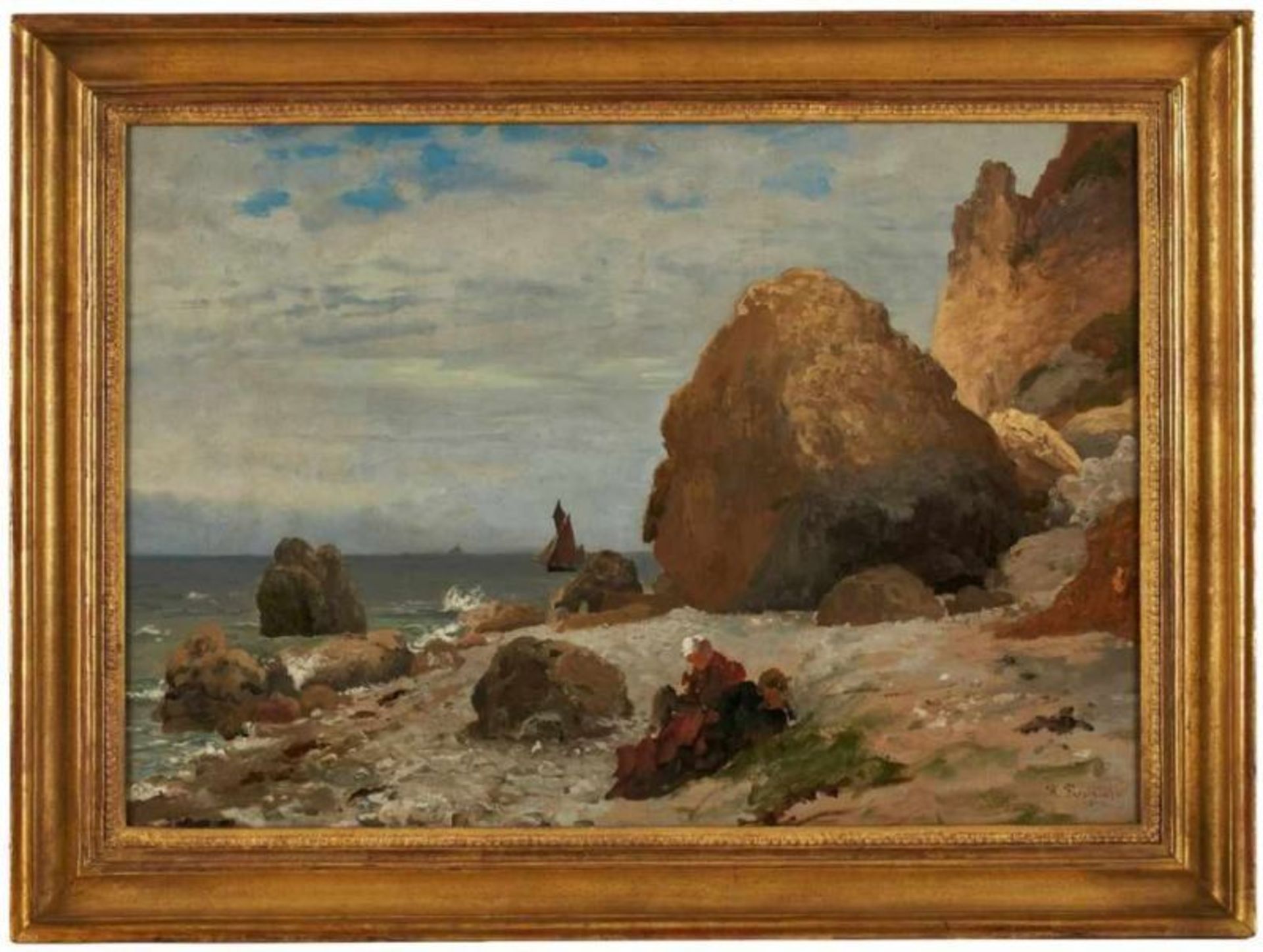 Gemälde Richard Fresenius 1844 Frankfurt - 1903 Monte Carlo Landschaftsmaler. Studium der Malerei am - Image 3 of 3