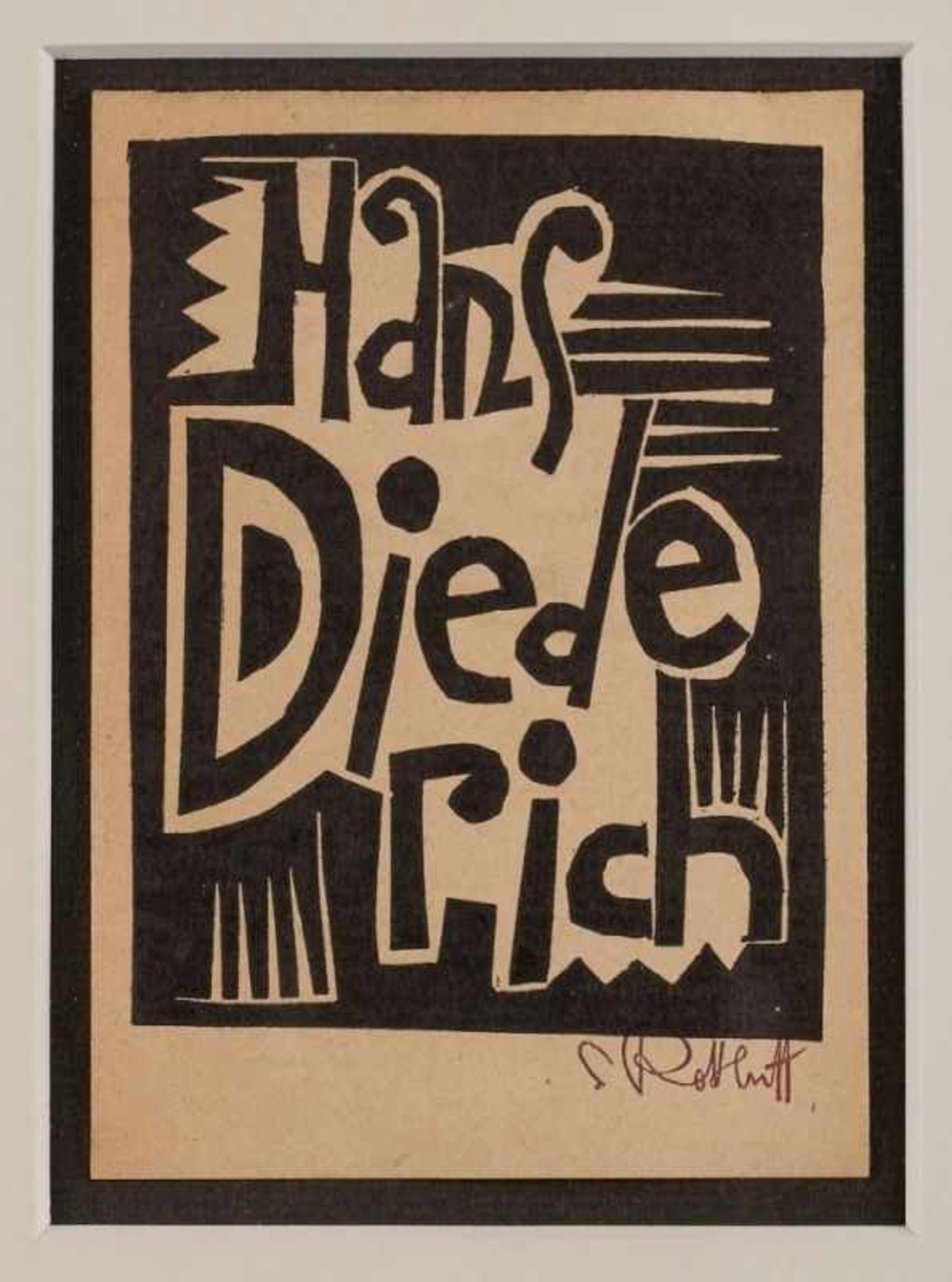 Holzschnitt Karl Schmidt-Rottluff 1884 Chemnitz - 1976 Berlin "Hans Diedrich" 1919 u. re. sign. S. - Bild 3 aus 3