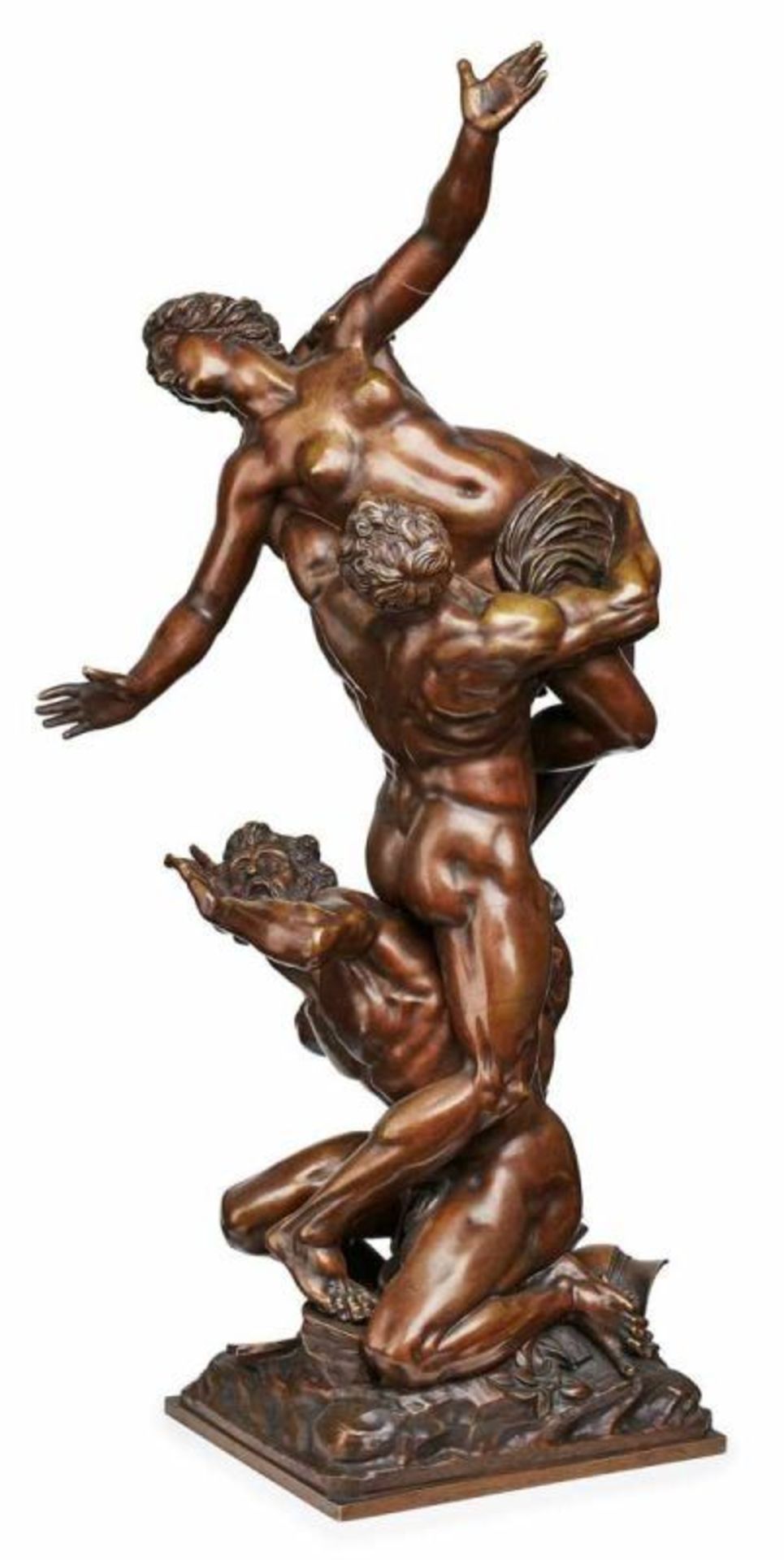 Gr. Bronze nach Giovanni da Bologna "Raub der Sabinerin", Anf. 20. Jh. Braun patiniert. 3- - Bild 2 aus 3