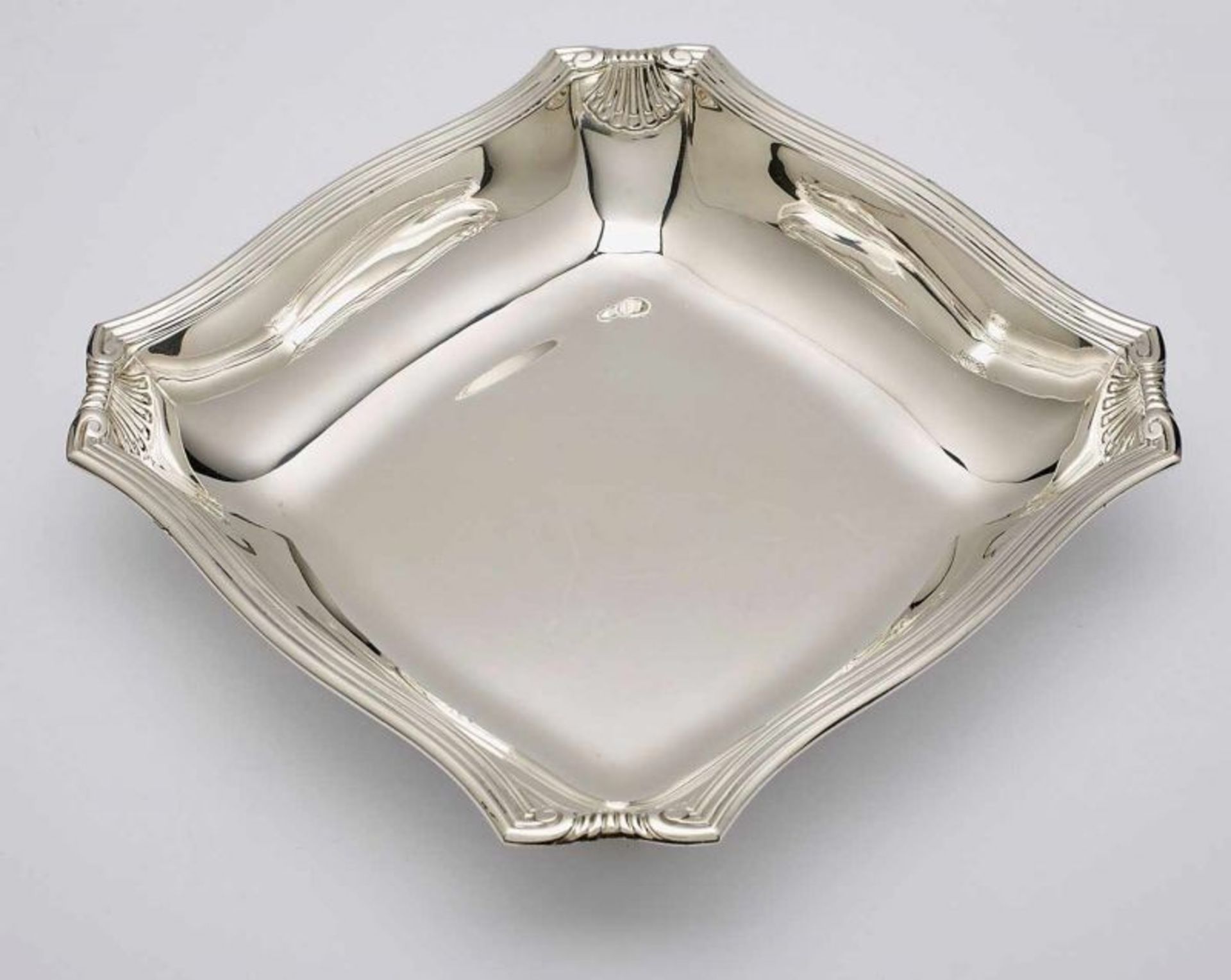 Quadrat. Schale, Paris um 1900. 950er Silber. Beschau Frankreich, Meistermarke "A. Risler & - Bild 2 aus 3