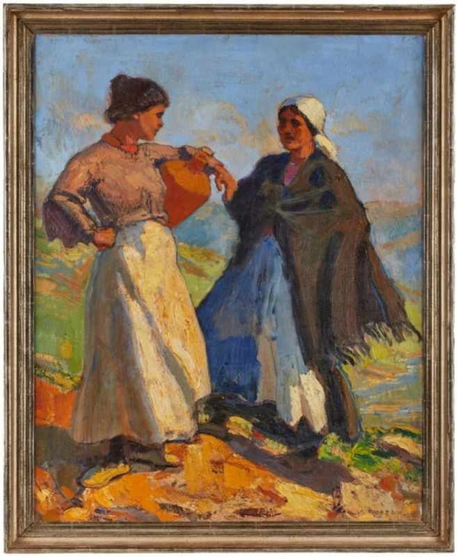 Gemälde Rudolf Gudden 1865 Werneck - 1935 München "Andalusische Mädchen" u. re. sign. Gudden Verso - Bild 2 aus 3