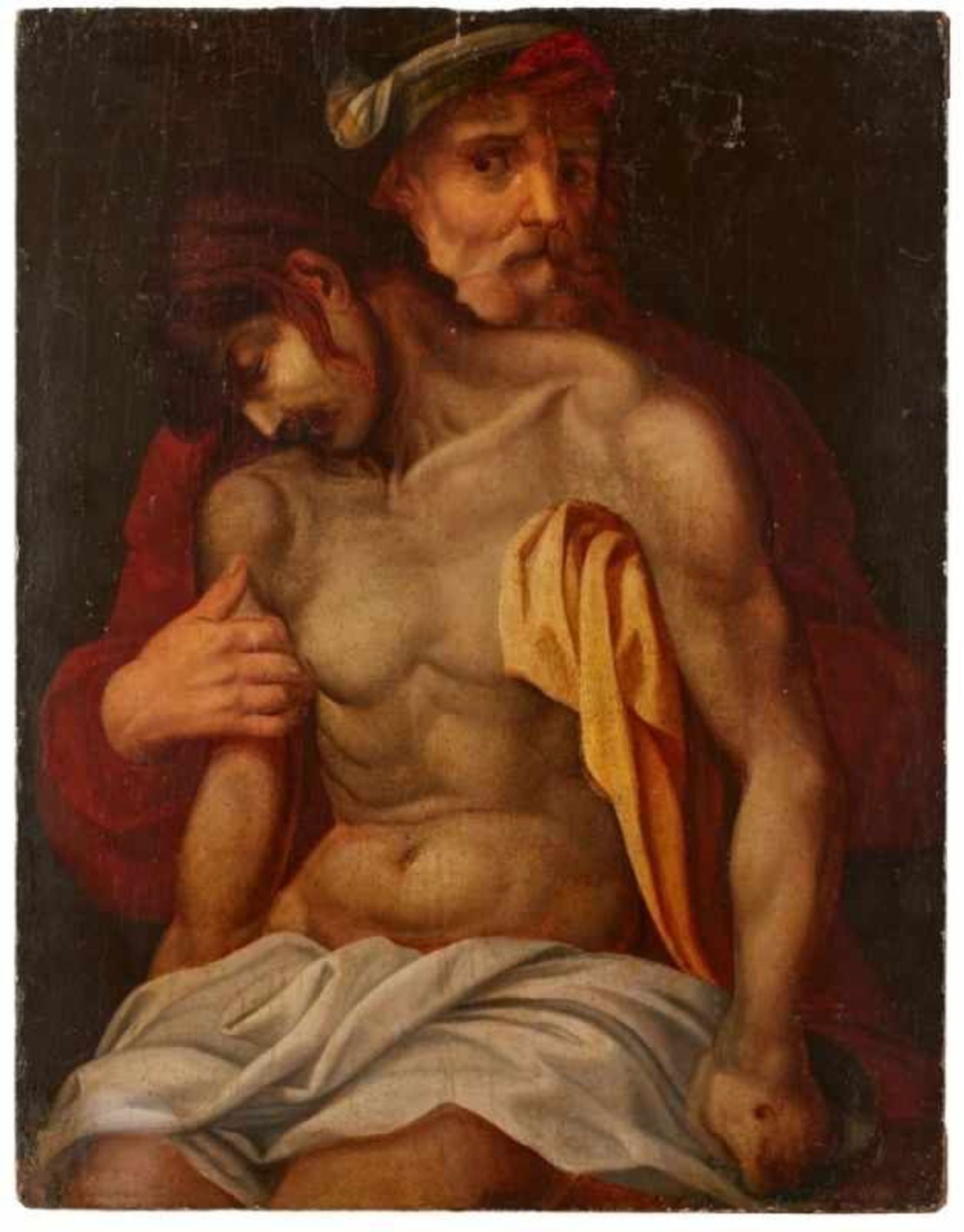 Gemälde Andrea Del Sarto, Umkreis des "Joseph von Arimathäa hält den Leichnam Christi" verso - Bild 2 aus 9