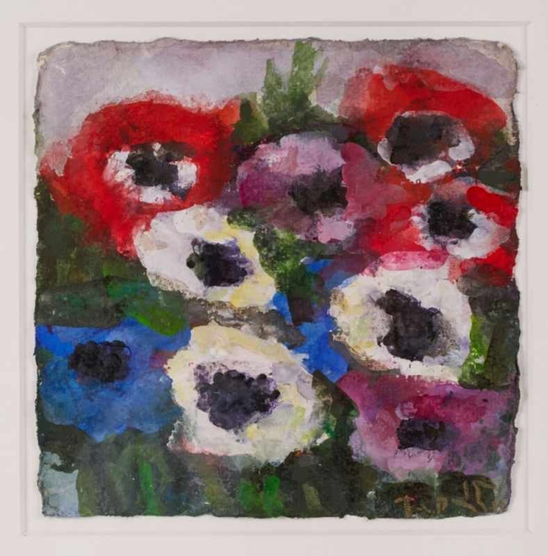 Aquarell Klaus Fußmann geb. 1938 Velbert (Rheinland) "Mohn und Calendula" u. li. sign. u. dat. - Bild 2 aus 3