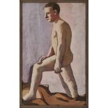 Gemälde Karl Tratt 1900 Sindlingen - 1937 Frankfurt "Stehender männlicher Akt" 1929 verso mit dem