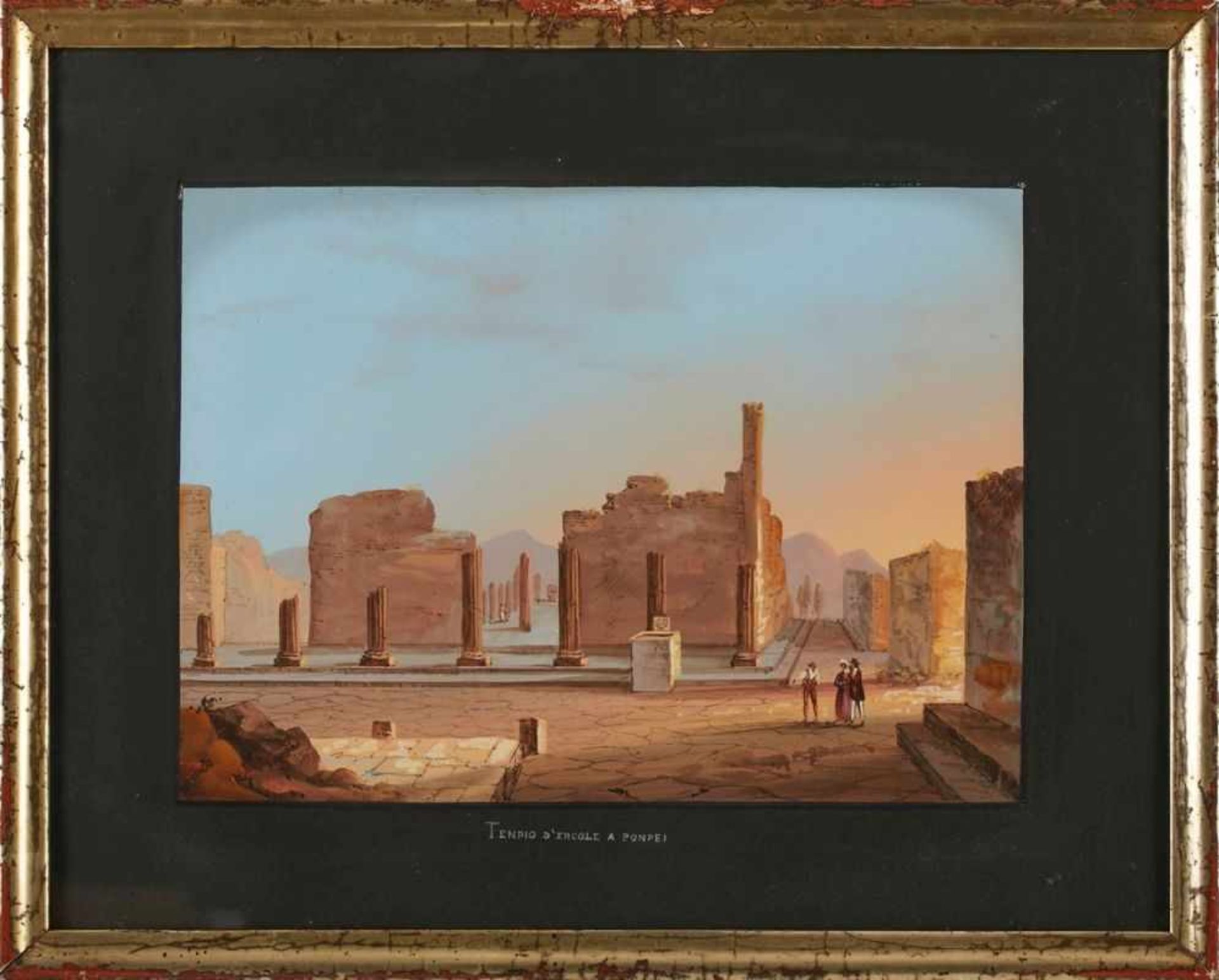 Folge von 6 Gouachen Italienischer Landschaftsmaler um 1860 Italienische Ansichten: "Tempio di - Bild 16 aus 21