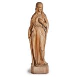 Gr. Standfigur Maria Magdalena, Nazarener-Stil, um 1900. Lindenholz, vollrd. geschnitzt.