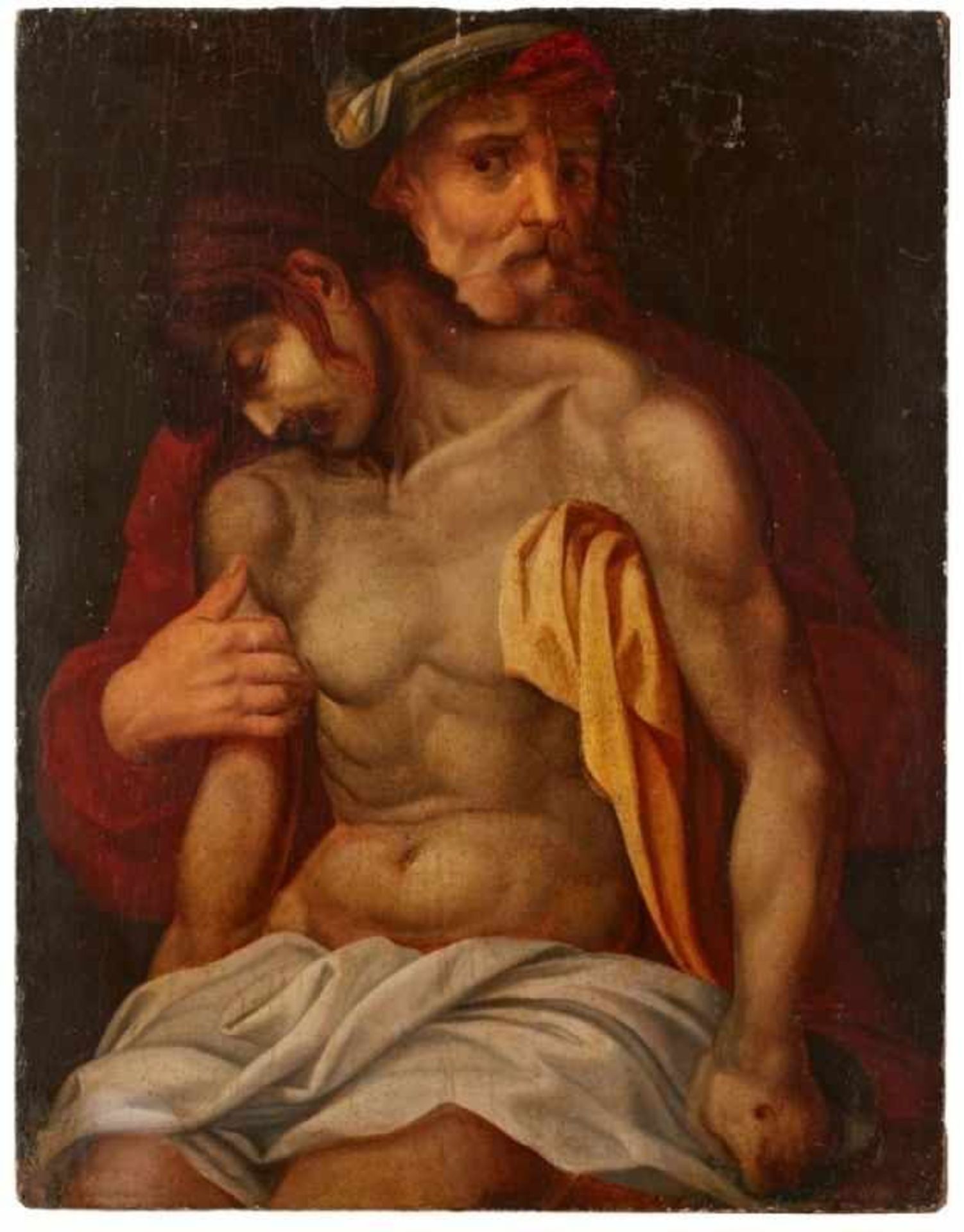 Gemälde Andrea Del Sarto, Umkreis des "Joseph von Arimathäa hält den Leichnam Christi" verso - Bild 3 aus 9