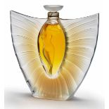 Flakon "Sylphide", Lalique 2000. Farbloses u. milchig-schillerndes Glas, partiell mattiert.