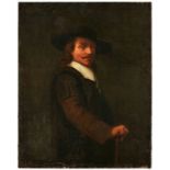 Gemälde Niederlande Ende 17 Jh. "Portät eines Edelmannes mit weißem Kragen" Öl/Lwd., 118 x 93,5